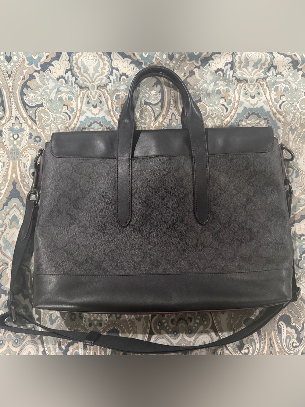 Coach Black Signature and Leather Briefcase Tote- never used - Picture 2 of 4